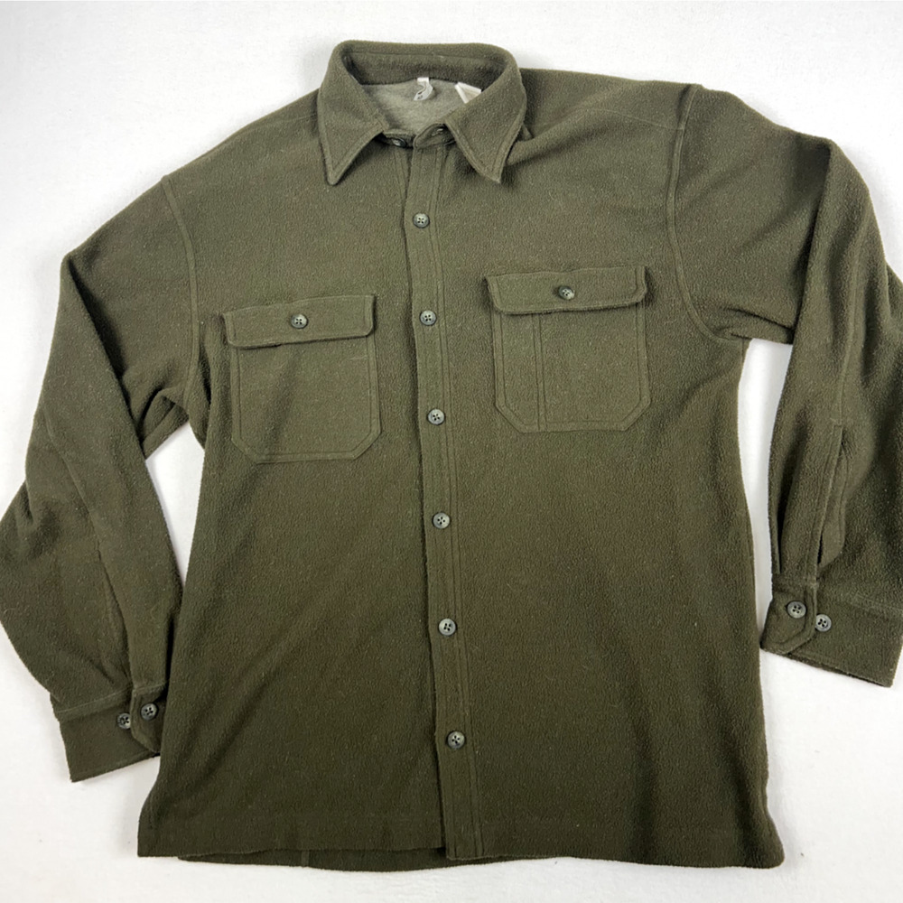 Axis Shirt Jacket M Green Button Up Long Sleeve Fleece Gorpcore